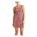 MORGAN & CO Womens Pink Textured Zippered Shimmering Spaghetti Strap Scoop Neck Short Sheath Cocktail Dress Size 9
