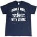 Drinks Well With Others Funny Mens Unisex T-shirt Navy Blue (X-Large)