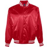 Augusta Sportswear Satin Baseball Jacket/Striped Trim 3610