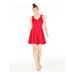 B DARLIN Womens Red Zippered Sleeveless V Neck Mini Fit + Flare Party Dress Size 11\12