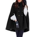 ZANZEA Women Casual Double-Breasted Cloak Poncho Windbreakers Cape Coats