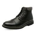 Bruno Marc Men's Classic Motorcycle Combat Boots Dress Ankle Boots Cap Toe Oxford Boots WARNER-1 BLACK Size 12