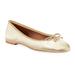 Tory Burch Women's Spark Gold Leather Charm Ballet Flats (Numeric_9)