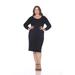 White Mark Women's Plus Size Destiny Sweater Dress