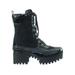 Faux Fur Lninig Combat Boots - Military Lug Sole Color Block Shoes (women)