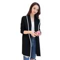 Turn Down Collar Open Stitch Cardigan Women Black Grey Red Long Jackets Long Sleeve Autumn Winter Coat Women Black XL