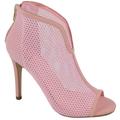 Delicious Shoes Women Stiletto Mesh High Heels Open Peep Toe Dress Back Zipper PARVIN-S Pink 5.5