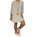 Sexy Dance Plus Size S-5XL Women V Neck Summer T-shirt Loose Oversized Casua Dress Ladies Long Sleeve Holiday Boho Kaftan Beach Dress