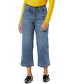 Signature by Levi Strauss & Co. Women's High Rise Wide Leg Button Fly Cropped Jeans