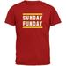 Sunday Funday Kansas City Red Adult T-Shirt - Large