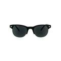 Mens Half Horn Rim Hipster Powered Reading Sun Reader Sunglasses All Black 2.0