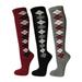 Couver Casual Wear Cotton Knee High Referee Socks Multi-Assorted Pack(Argyle Print , Medium (3 Pairs))