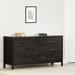 South Shore Gravity 6 Drawer Double Dresser Wood in Black | 31.38 H x 59.25 W x 18.88 D in | Wayfair 13557