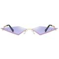 Aktudy Rimless Cat Eye Sunglasses Women Men Vintage Triangle Eye Glasses (Purple)