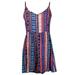 Lush Abstract Vertical Print Adjustable Straps Babydoll Woven Romper