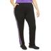 Catherines Women's Plus Size Petite Wisteria Stripe Straight Leg Pant