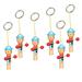 dazzling toys Whistle Key Chains Small Wooden Painted Figures Whistle Keychains 6 Pack