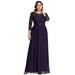 Ever-Pretty Women's Long Sleeve Plus Size Bridesmaid Dresses for Women 07412 Dark Purple US16