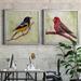 Red Barrel Studio® Backyard Birds I - 2 Piece Picture Frame Set on Canvas Canvas, Solid Wood in Black/Green/Red | 26.5 H x 53 W x 1.5 D in | Wayfair
