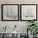 Breakwater Bay Antique Ship Sketch I Antique Ship Sketch I - 2 Piece Picture Frame Drawing Print Set Canvas, in Gray | Wayfair