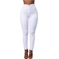 Bebiullo High Street Women Denim Skinny Pants High Waist Stretch Jeans Pencil Trousers Long Pants