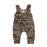 Puloru Cute Newborn Baby Girls Leopard Vest Romper Jumpsuit Harem Pants Outfits Clothes