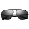 IVI Eyewear Custer Rectangular Matte Black Frame With Grey Lens Sunglasses