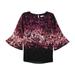 Calvin Klein Womens Bell Sleeve Peplum Blouse