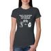 Snake vs Dwight Schrute I Am Faster than Snakes The Office Pop Female Slim Fit Junior Tee, Dark Grey, Large