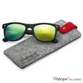 Polarspex Classic 80's Trendy Retro Polarized Sunglasses Reinforced Metal Hinges 100% UV Protection Unisex Style for Adults, Matte Black / Sunburst Yellow