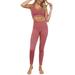 Avamo Yoga Workout Fitness Shaper Tracksuit Activewear For Women Seamless Yoga Set Ladies Tummy Control Workout Yoga Pants Add Gym Yoga Workout Run Fitness Shaper Vest Crop Top 2 Pcs