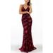 Winnereco Women Slip Fishtail Dress V Neck Floor Length Formal Dresses (Wine Red S)