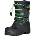 Dream Pairs Kids Boys & Girls Knee High Waterproof Insulation Non-Slip Outdoor Winter Snow Boots Knorth Black/Neon/Green Size 4