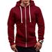 Men's Full Zip Up Hoodie Jacket, Long Sleeve Performance Training Hoodie Sweatshirt , Midweight Workout Running Track Jackets Coat