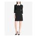 TOMMY HILFIGER Womens Black Long Sleeve Peter Pan Collar Above The Knee Sheath Wear To Work Dress Size 18