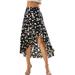 UKAP Women Bohemian Floral Midi Skirt Wrap Dresses Summer Beach Asymmetric Hem Skirts
