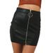 Women's High Waisted Bodycon PU Leather Mini Pencil Skirt