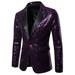 Multitrust Mens Sequin Suit Jacket Fancy Show Costume Party Tops Wedding Coat