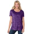 Plus Size Women's Marled Cuffed-Sleeve Tee by Woman Within in Dark Radiant Purple Marled (Size L) Shirt