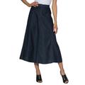 Plus Size Women's Invisible Stretch® Contour A-line Maxi Skirt by Denim 24/7 in Dark Wash (Size 20 W)