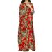 Plus Vintage Womens Cotton Loose Long Sleeve Floral Maxi Dress Baggy