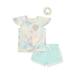 Btween Girls Sequin Tie Dye Tie Front T-Shirt and Dolphin Short, 2-Piece Outfit Set, Sizes 4-12