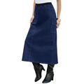 Plus Size Women's Invisible Stretch® All Day Cargo Skirt by Denim 24/7 in Indigo Wash (Size 14 W)