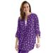 Plus Size Women's 7-Day Box-Stitched Split Neck Tunic by Woman Within in Radiant Purple Ditsy Bouquet (Size 18/20)