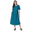 Plus Size Women's Button-Front Essential Dress by Woman Within in Deep Teal Polka Dot (Size 3X)