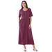 Plus Size Women's Button-Front Essential Dress by Woman Within in Deep Claret (Size S)