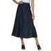 Plus Size Women's Invisible Stretch® Contour A-line Maxi Skirt by Denim 24/7 by Roamans in Dark Wash (Size 30 W)