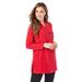Plus Size Women's Double Button Sherpa Fleece Tunic by Roaman's in Classic Red (Size 1X)