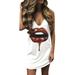 Gvmfive Women Casual Loose V Neck Sleeveless Mini Dress