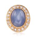 Ross-Simons C. 1970 Vintage Pre-Owned 16.00 Carat Certified Gray Star Sapphire and 1.10 ct. t.w. Diamond Pin in 14kt Yellow Gold